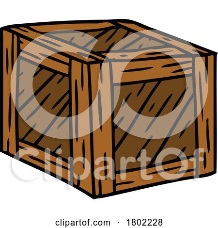 Cartoon Clipart Wooden Shipping Crate by lineartestpilot