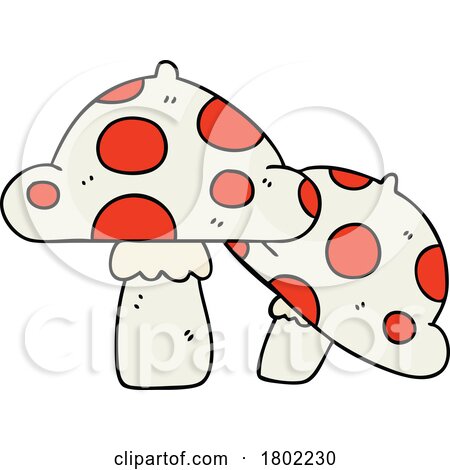Cartoon Clipart Mushrooms by lineartestpilot