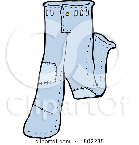 Cartoon Clipart Patched Jeans by lineartestpilot