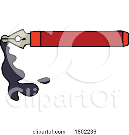 Cartoon Clipart Pen with Ink by lineartestpilot