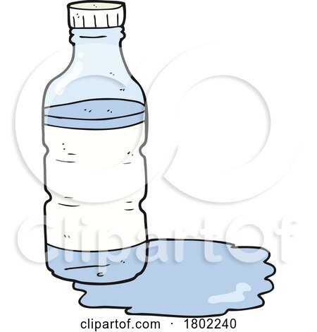 Cartoon Clipart Leaking Water Bottle by lineartestpilot