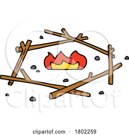Cartoon Clipart Campfire by lineartestpilot