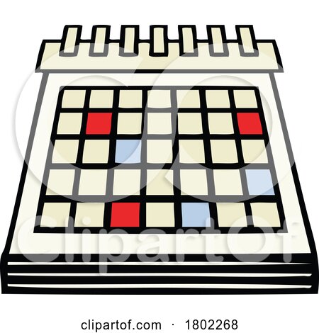 Cartoon Clipart Desk Calendar by lineartestpilot