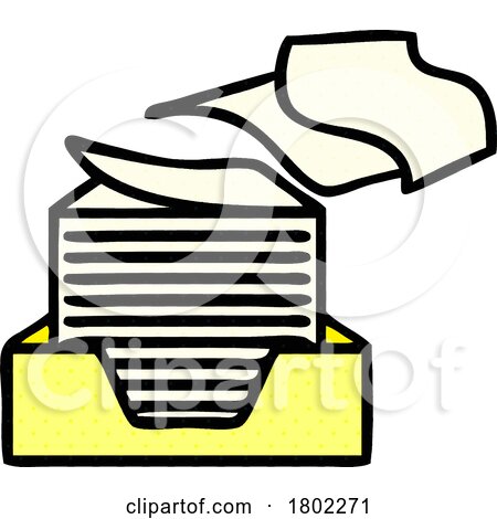 Cartoon Clipart Documents Floating Away by lineartestpilot