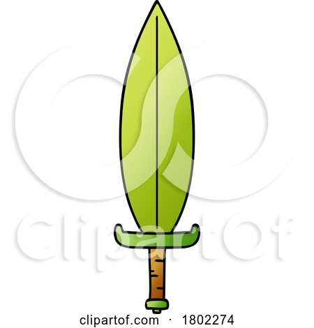 Cartoon Clipart Magic Leaf Knife by lineartestpilot