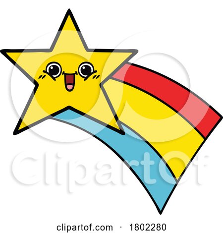 Cartoon Clipart Shooting Star by lineartestpilot