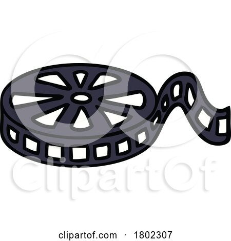 Cartoon Clipart Film Reel by lineartestpilot