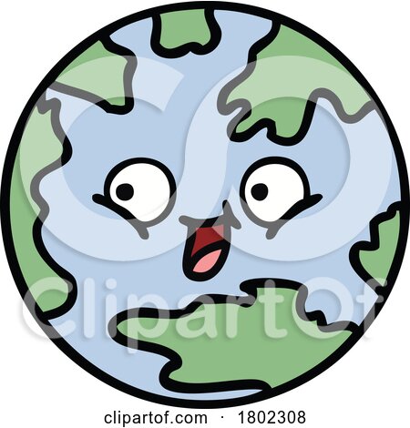 Cartoon Clipart Happy Earth by lineartestpilot