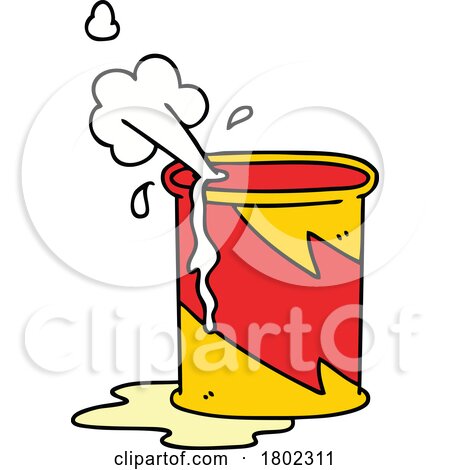 Cartoon Clipart Exploding Oil Can by lineartestpilot