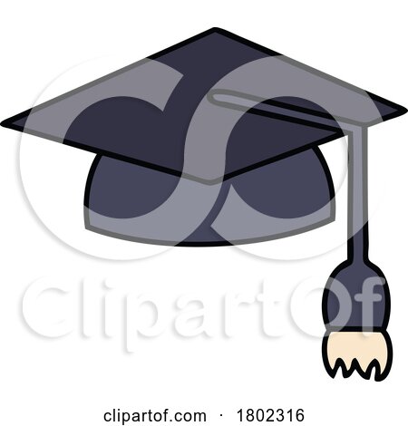 Cartoon Clipart Graduation Cap and Tassel by lineartestpilot