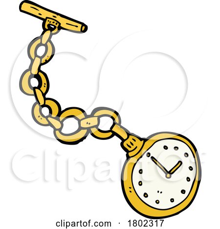 Cartoon Clipart Pocket Watch by lineartestpilot