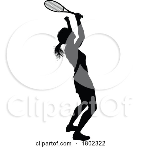 Tennis Silhouette Sport Player Woman by AtStockIllustration