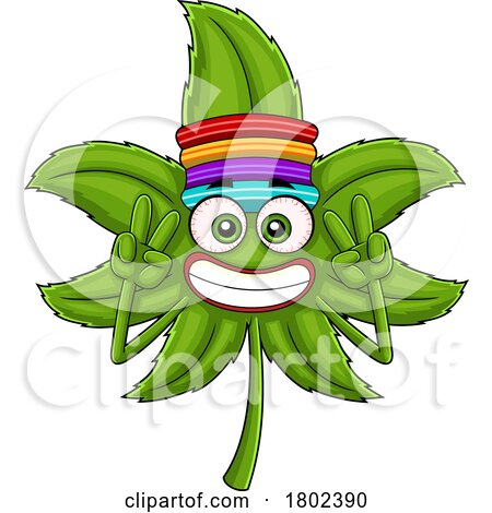 Cartoon Clipart Cannabis Marijuana Pot Leaf Character by Hit Toon