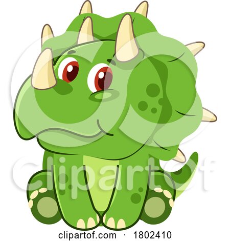 Cartoon Clipart Baby Triceratops Dinosaur by Hit Toon