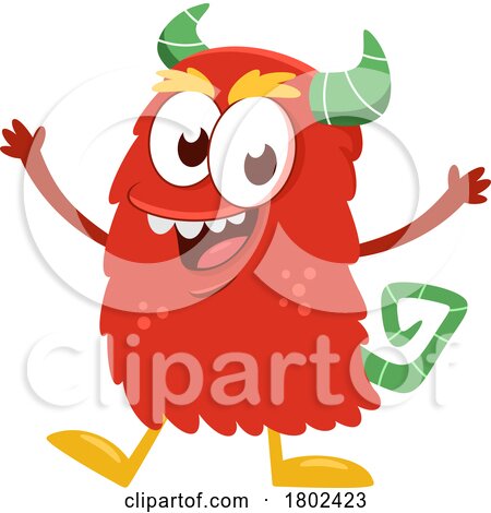 Cartoon Clipart Welcoming Monster by Hit Toon
