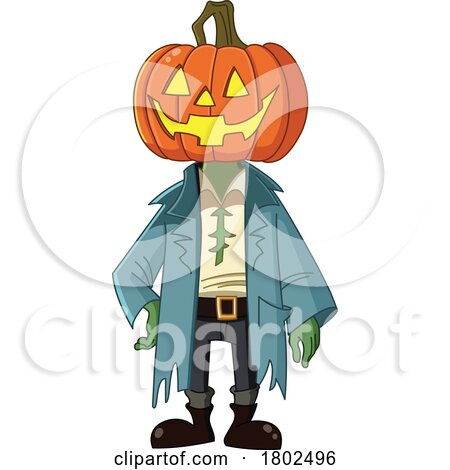 Cartoon Jack with a Halloween Pumpkin Head by yayayoyo