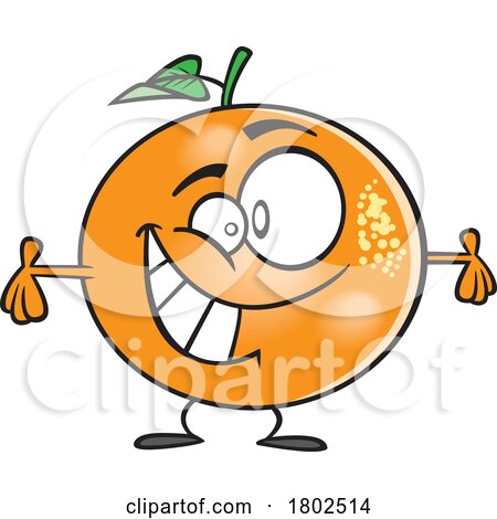Clipart Cartoon Happy Orange with Open Arms by toonaday
