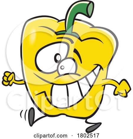 Clipart Cartoon Happy Yellow Bell Pepper by toonaday