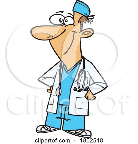 Clipart Cartoon Surgeon with Hands on His Hips by toonaday
