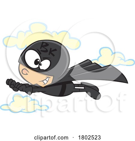 Clipart Cartoon Boy BK Super Hero Flying by toonaday