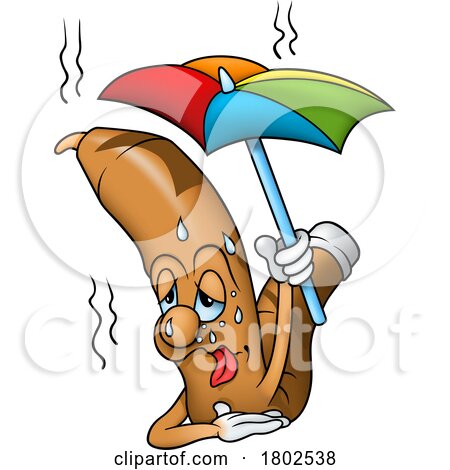 Cartoon Marker Holding a Parasol by dero