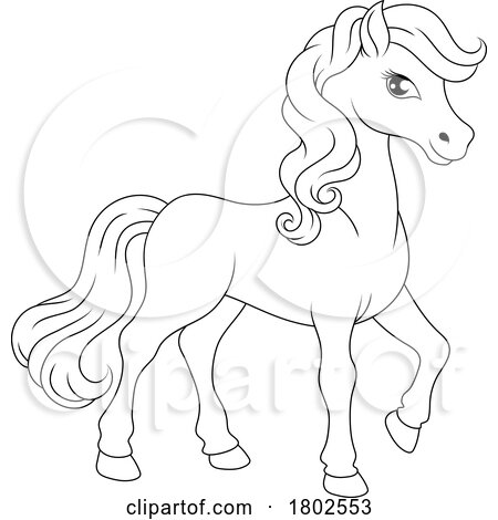 Horse Cartoon Cute Animal Character Illustration by AtStockIllustration