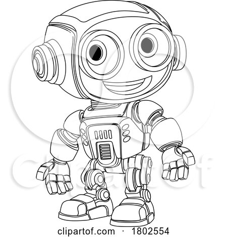 Robot Mascot Cartoon Cute Fun Alien Character Man by AtStockIllustration