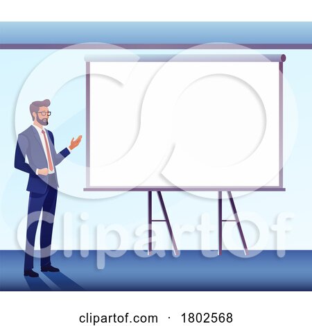 Presentation Speaker Presenting Business Man by AtStockIllustration