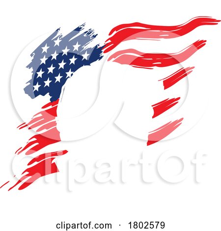 Silhouetted Donald Trump in White over an American Flag by Johnny Sajem