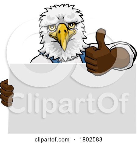 Eagle Painter Handyman Mechanic Plumber Cartoon by AtStockIllustration