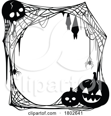 Black and White Halloween Frame by Vector Tradition SM