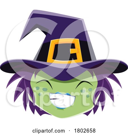 Halloween Witch Face by Vector Tradition SM