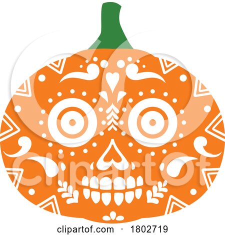 Mexican Day of the Dead or Halloween Pumpkin by Vector Tradition SM