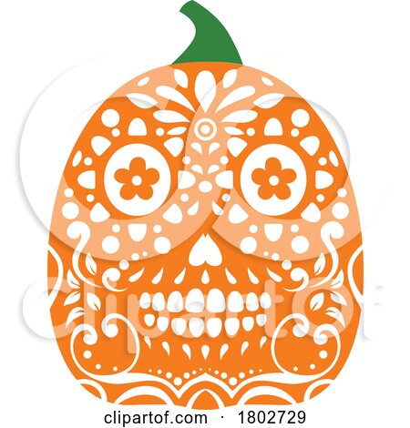 Mexican Day of the Dead or Halloween Pumpkin by Vector Tradition SM