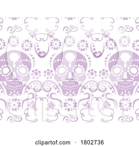 Day of the Dead Dia De Los Muertos Sugar Skull Background by Vector Tradition SM