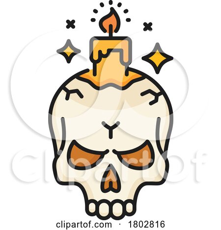 Magical Skull and Candle by Vector Tradition SM