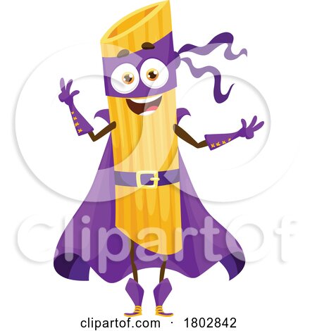 Hero Sedani Rigati Pasta Food Mascot by Vector Tradition SM