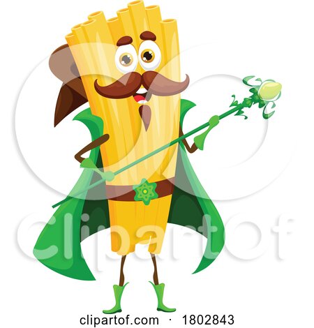 Wizard Filini Pasta Food Mascot by Vector Tradition SM