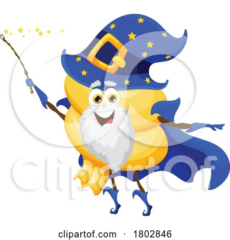 Wizard Funghetto Pasta Food Mascot by Vector Tradition SM