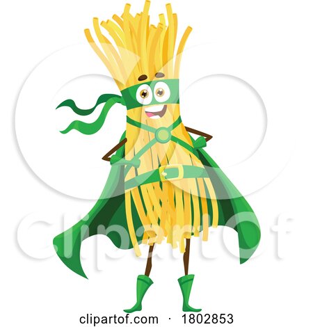Hero Bucatini Pasta Food Mascot by Vector Tradition SM