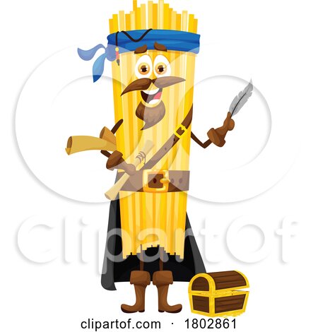 Pirate Lunguine Pasta Food Mascot by Vector Tradition SM