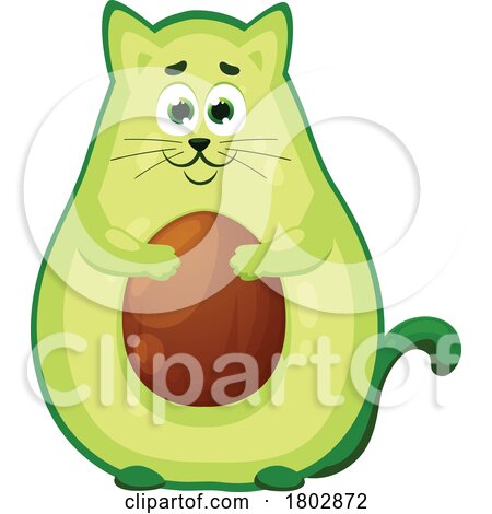 Cat Avocado Food Mascot by Vector Tradition SM