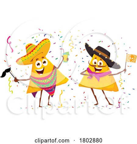 Mexican Tortilla Chip Food Mascots by Vector Tradition SM