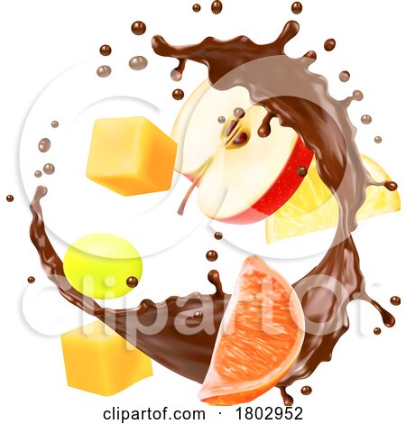 Chocolate Splash with Fruit by Vector Tradition SM