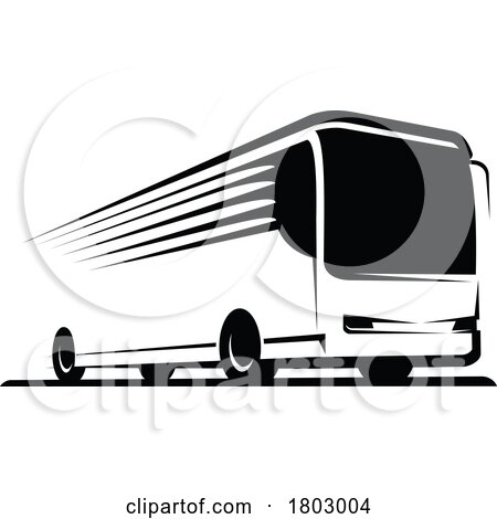 Black and White Tour Bus by Vector Tradition SM