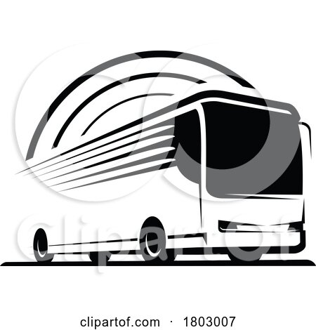 Black and White Tour Bus by Vector Tradition SM
