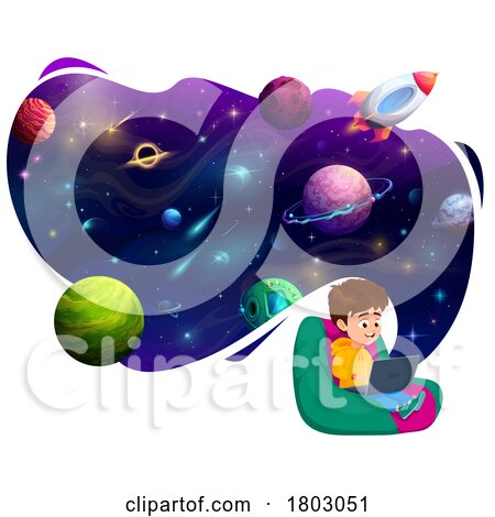 Boy Studying Outer Space by Vector Tradition SM