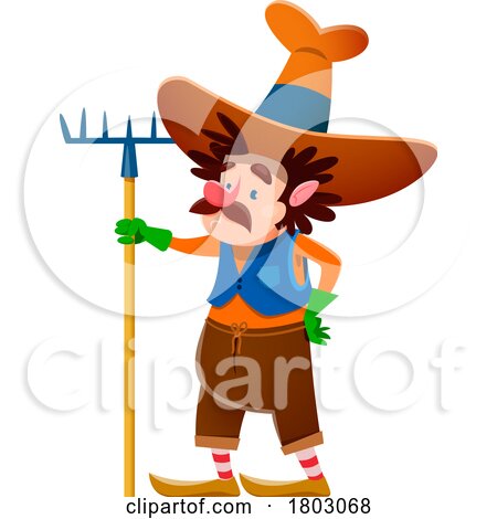 Gnome Gardener with a Rake by Vector Tradition SM