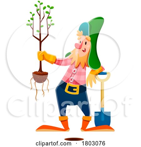 Gnome Gardener Planting by Vector Tradition SM