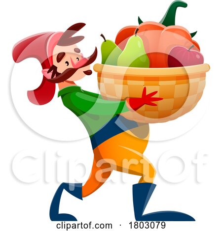 Gnome Carrying a Basket of Produce by Vector Tradition SM
